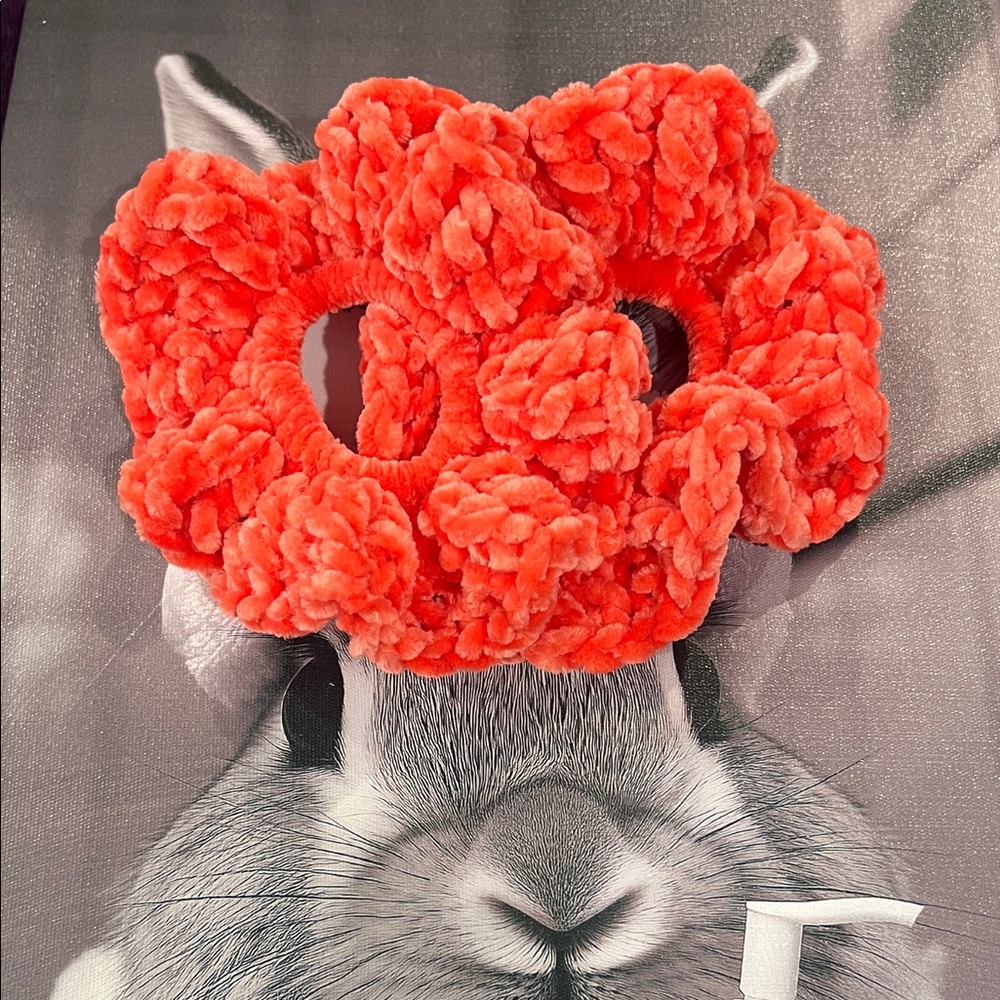 Salmon Scrunchies crochet set of 2 - Picture 3 of 4